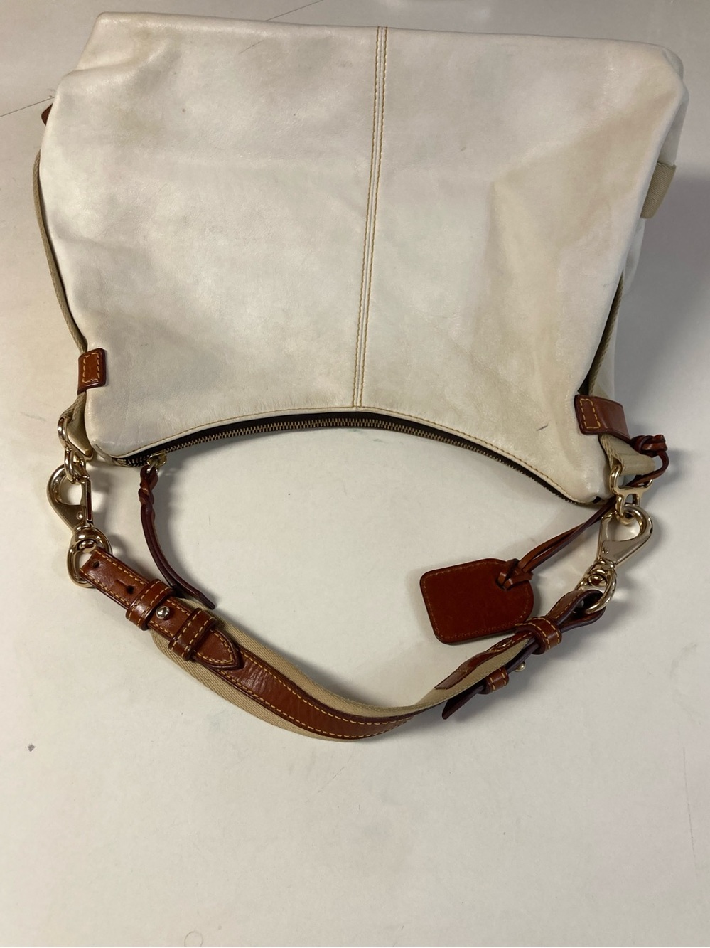 Vintage Dooney & Bourke Juliette White Leather Purse - Picture 7 of 15